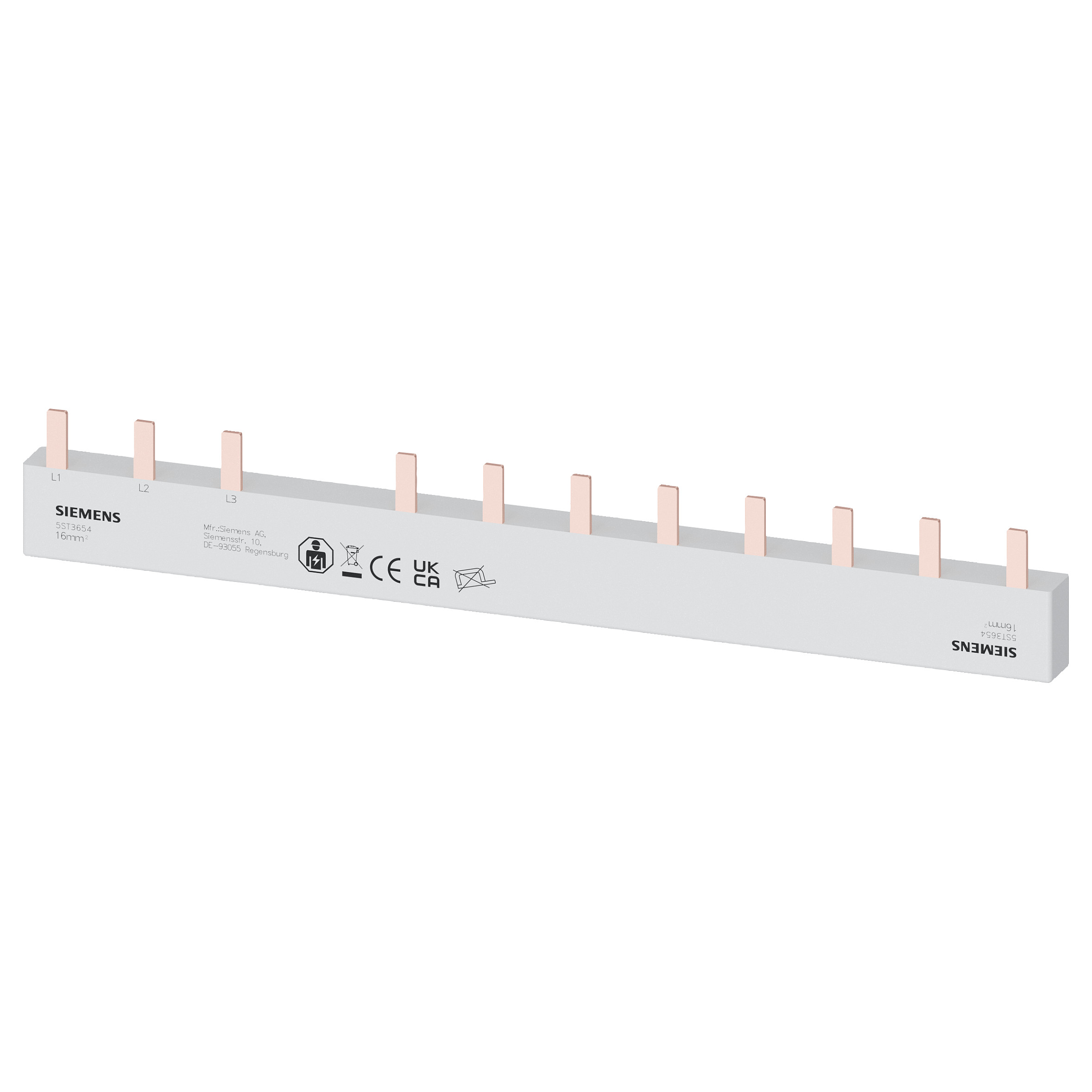 Siemens STIFTSS.16QMM,3PH/N+8XPH, Mehrfarbig, 113 g, 216 mm, 73 mm, 40 mm Elektroinstallation