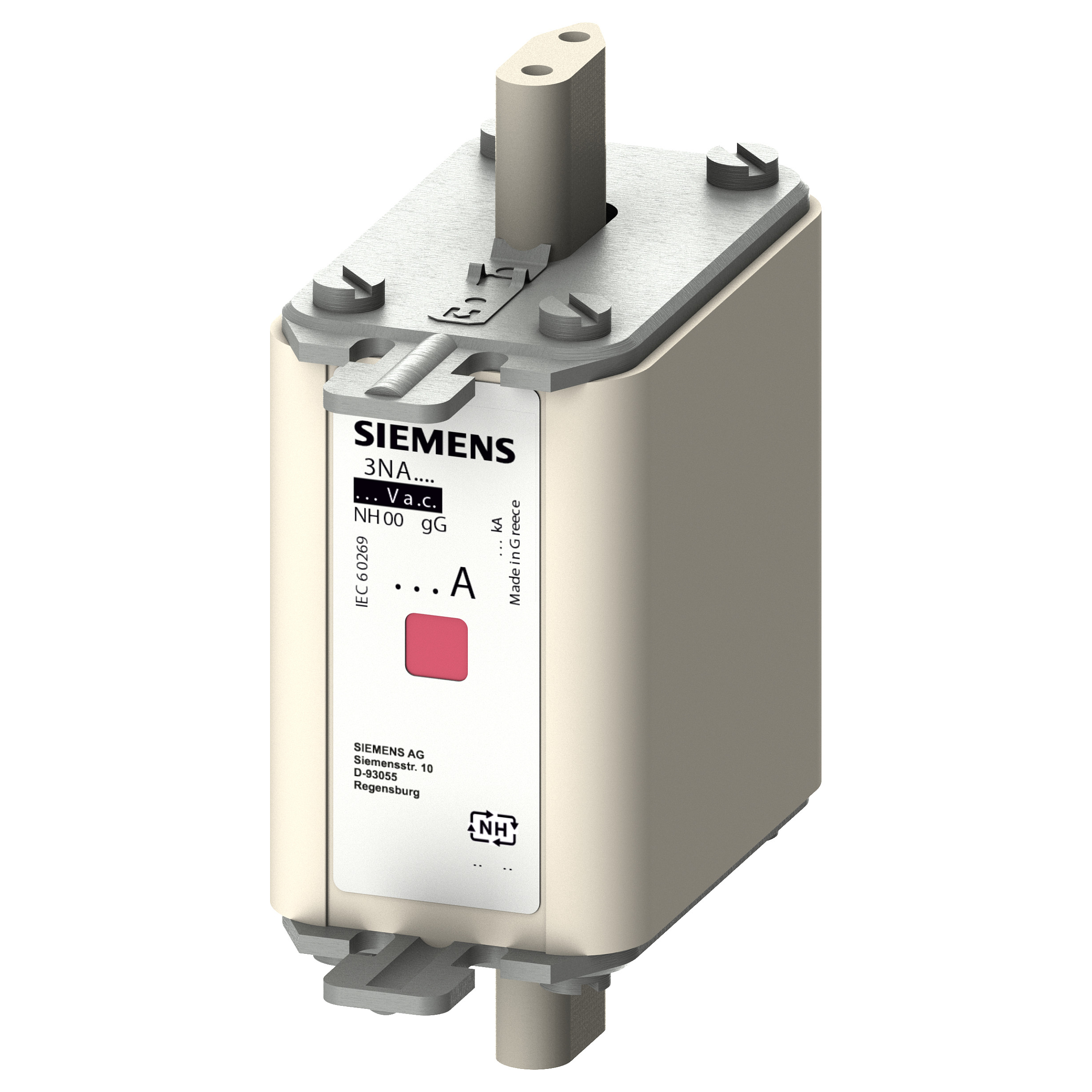 Siemens NH-Sicherung NH00 100A gG 500Vac/250Vdc, 83 mm, 95 mm, 67 mm, 196 g Elektroinstallation