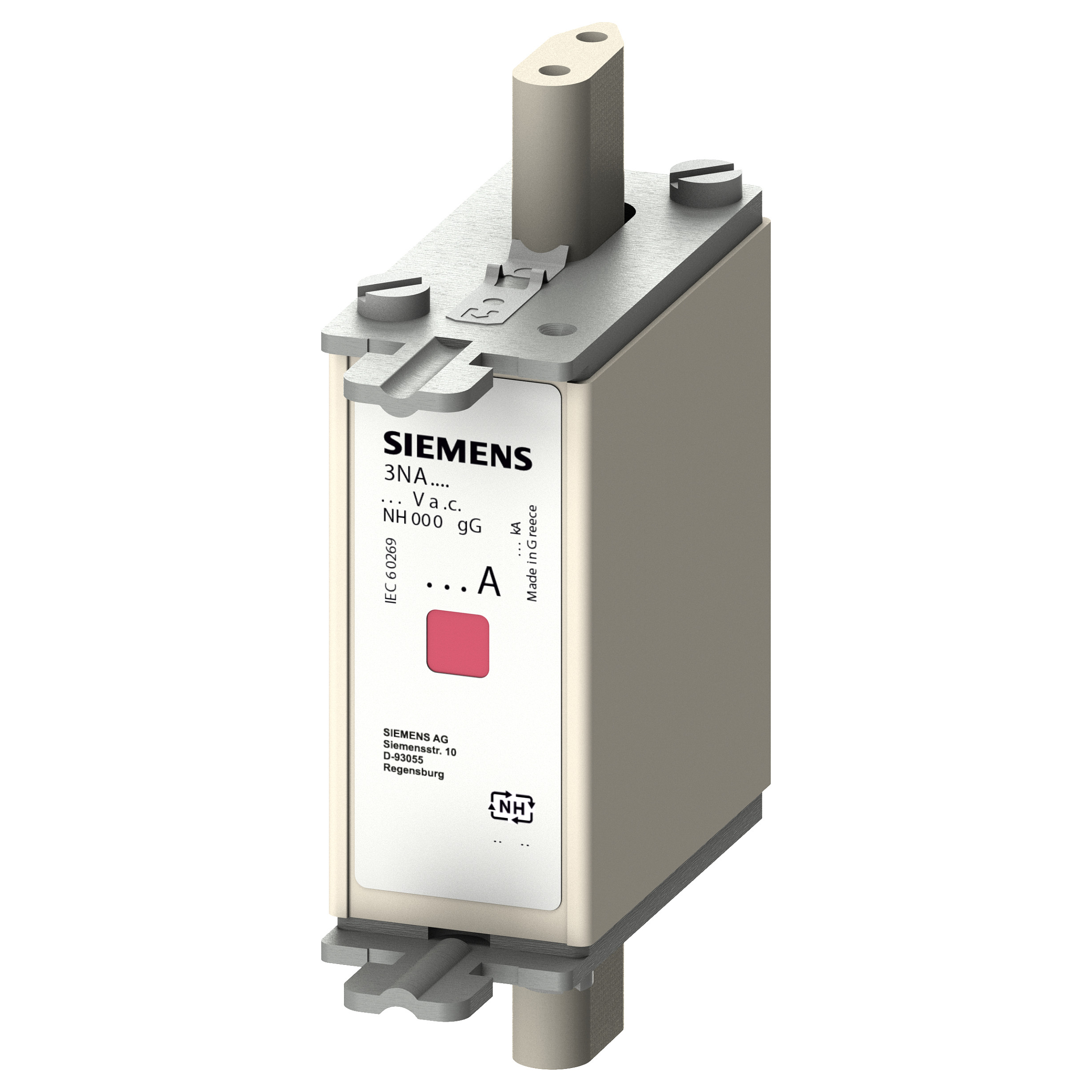 Siemens NH-Sicherung NH000 63A gG 500Vac/250Vdc, 65 mm, 84 mm, 62 mm, 129 g Elektroinstallation