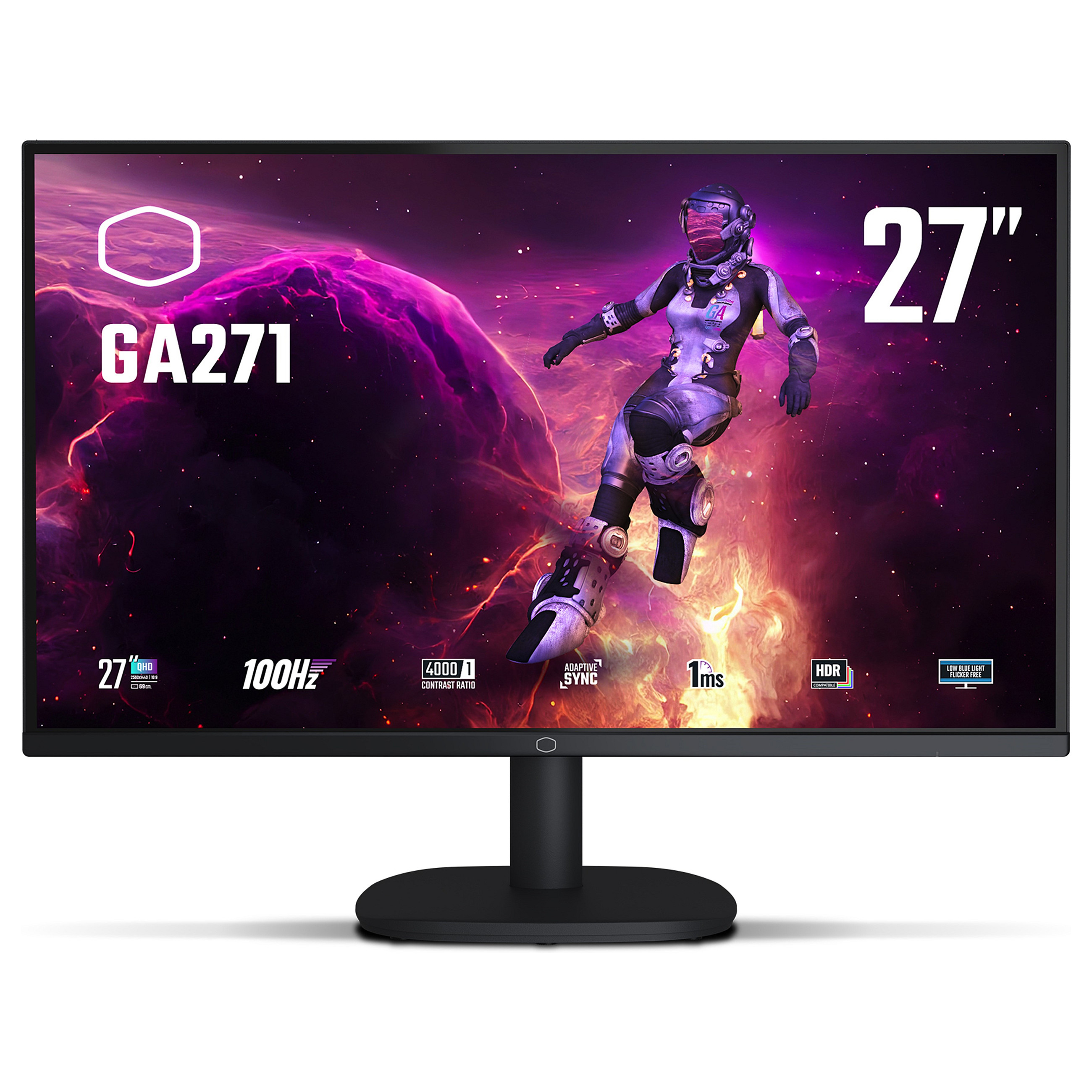68,6 cm (27"") 2560 x 1440 Pixel Cooler Master CMI-GA271-EK 16:9 Wide Quad HD VA 1 ms 100 Hz HDR DisplayPort HDMI VESA