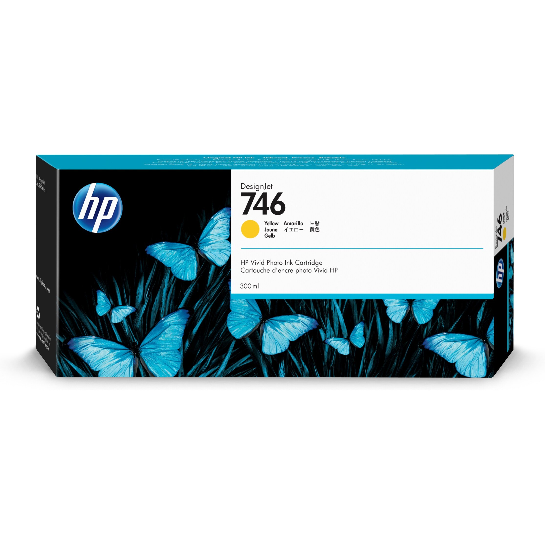 HP P2V79A, Tinte, HP 746 300-ml Yellow DesignJet ink P2V79A (BILD1)