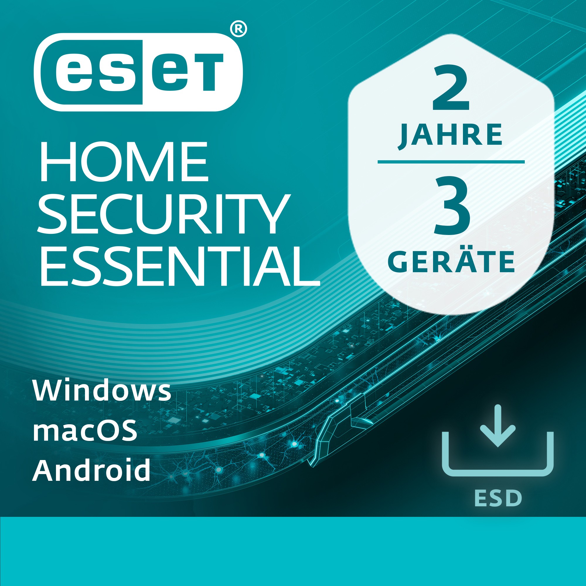 ESET Home Security Essential - 3 User. 2 Years - ESD-DownloadESD - EHSE-N2A3-VAKT-E