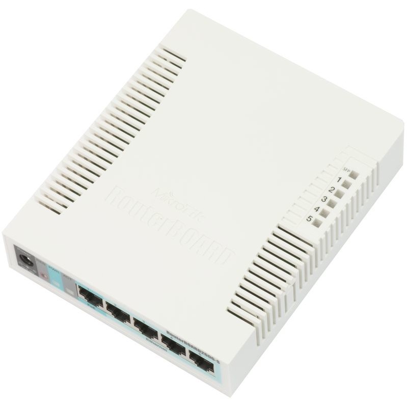 MIKROTIK RB260GS with 5 Gigabit ports and SFP cage