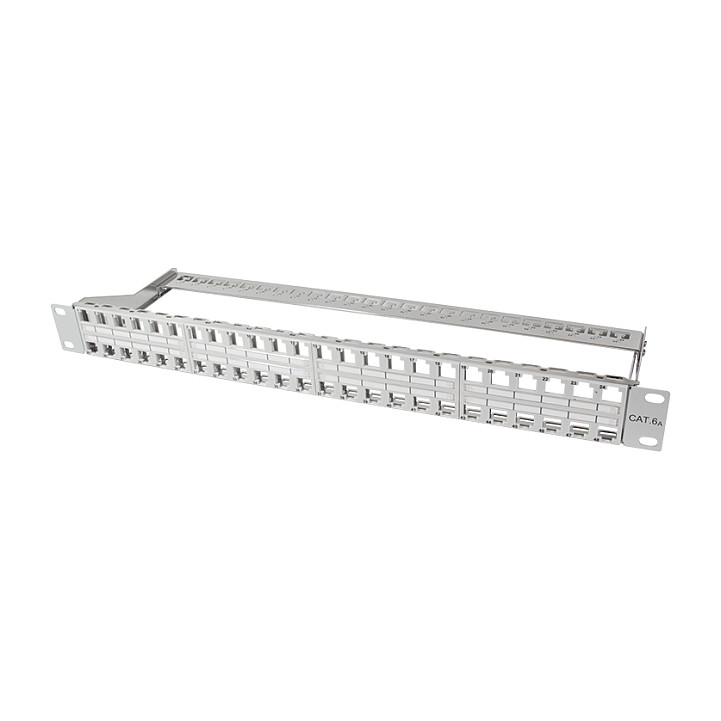 Patchpannel Keystone 1U. 48 Ports. shielded. grey LogiLink Netzwerk- und Serverschränke