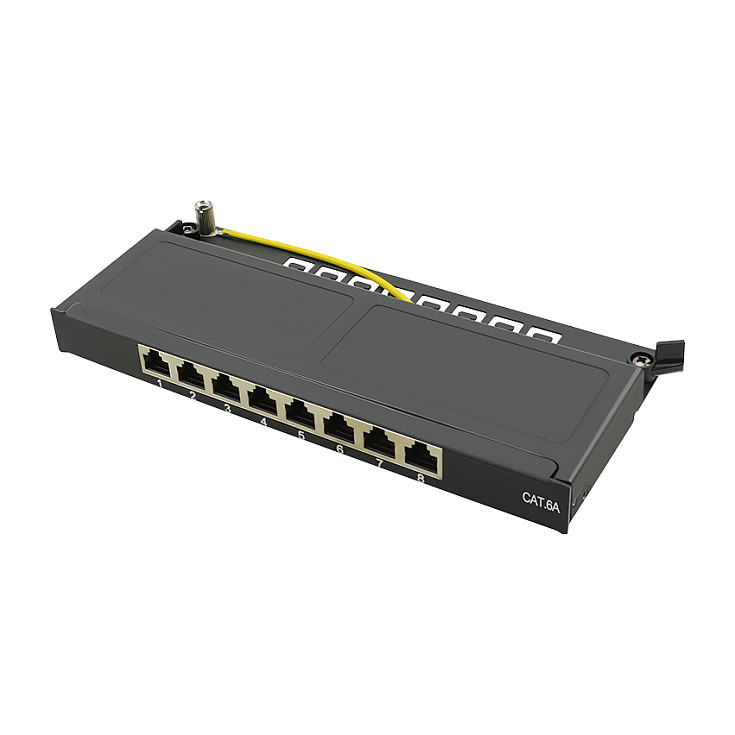 Patchpannel Desktop 8 Port Cat6A STP black 0.5 HE LogiLink Netzwerk- und Serverschränke