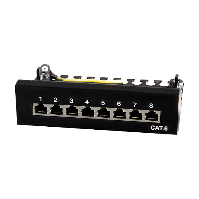 Patchpannel Desktop 8 Port Cat6 STP black LogiLink Netzwerk- und Serverschränke