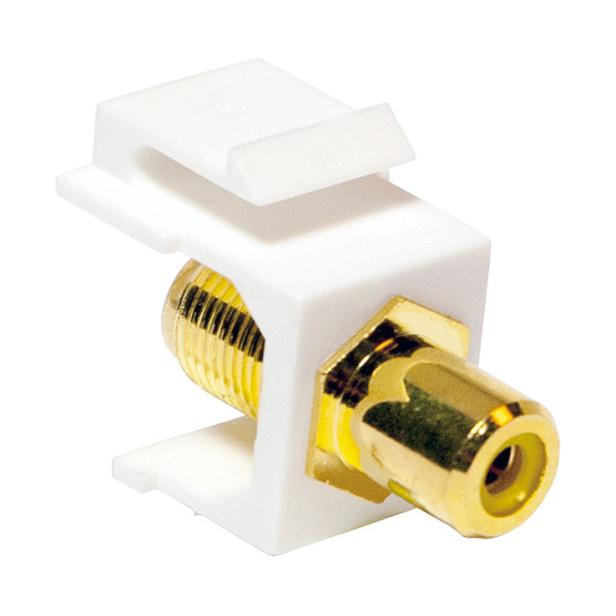 Keystone Verbinder RCA female > F female - yellow LogiLink Netzwerk- und Serverschränke
