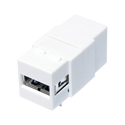 Keystone Verbinder USB2.0-A > USB2.0-B F/F, white LogiLink Netzwerk- und Serverschränke