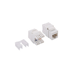 Keystone RJ45 Buchse Cat.6 UTP 180° Punch down, white LogiLink Netzwerk- und Serverschränke