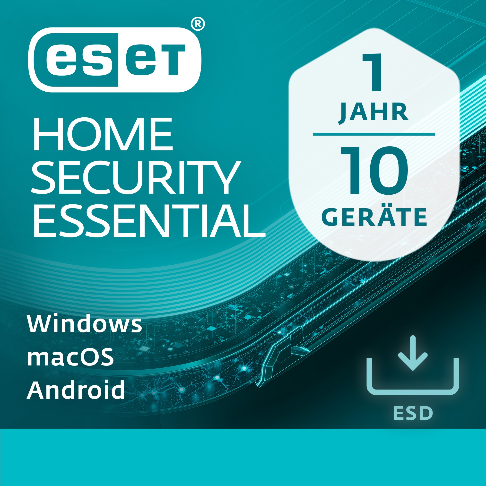 ESET Home Security Essential - 10 User. 1 Year - ESD-DownloadESD - EHSE-N1A10-VAKT-E