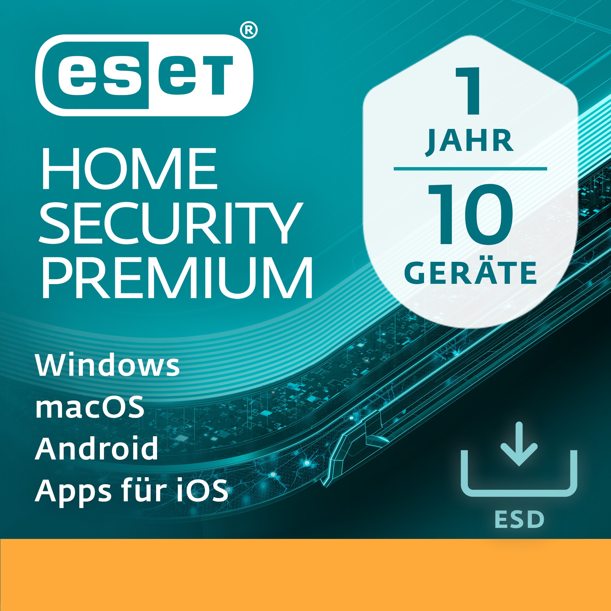 ESET Home Security Premium - 10 User. 1 Year - ESD-DownloadESD - EHSP-N1A10-VAKT-E