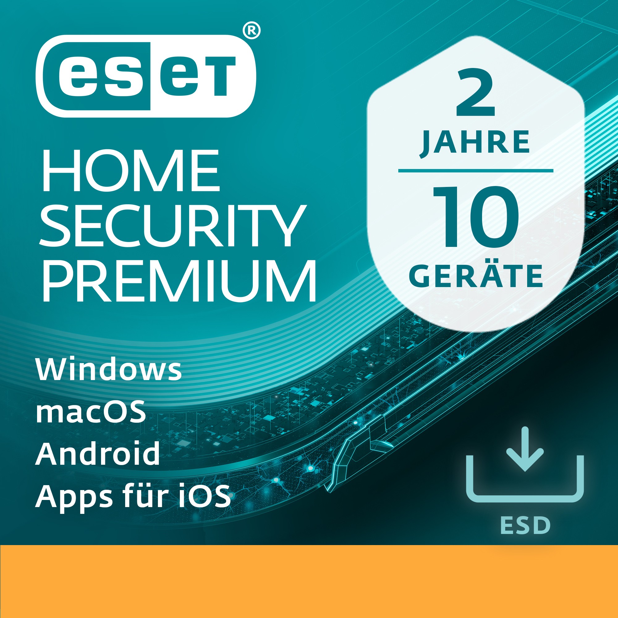 ESET Home Security Premium - 10 User. 2 Years - ESD-DownloadESD - EHSP-N2A10-VAKT-E