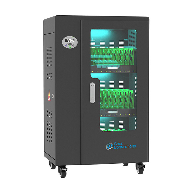 GoodConnections ANTARES PRO T30C Tablet-Ladewagen bis 11" USB-C 30W Port PD3.0 UVC-Desinfektion Schwarz