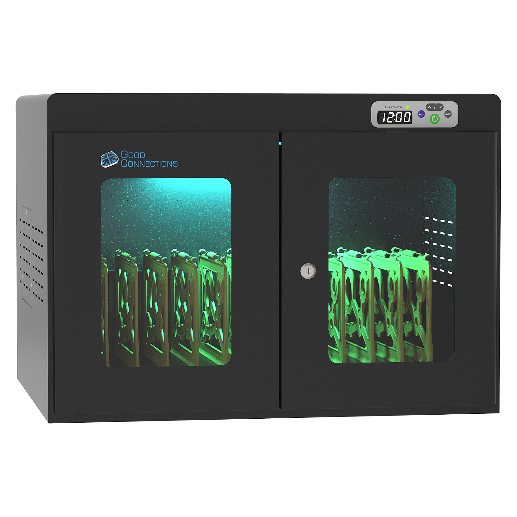 GoodConnections ANTARES PRO N12C Notebook-Ladewagen bis 15,6" USB-C 65W Port PD3.0 UVC-Desinfektion Schwarz