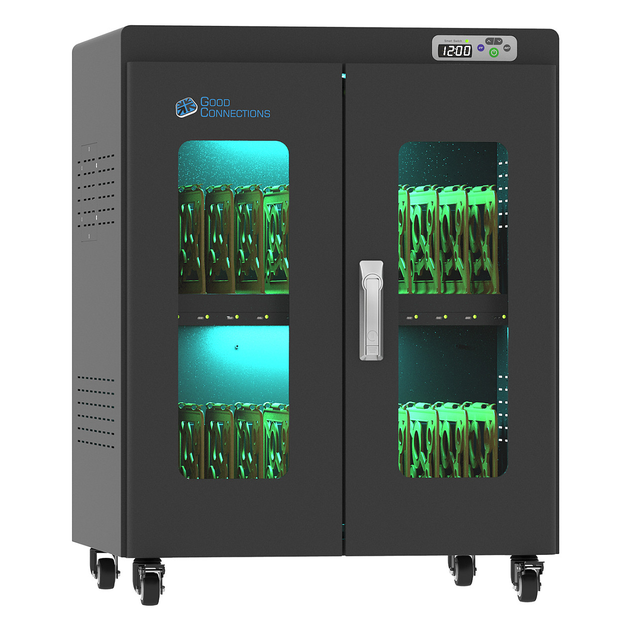 GoodConnections ANTARES PRO N24C Notebook-Ladewagen bis 15,6" USB-C 65W Port PD3.0 UVC-Desinfektion Schwarz