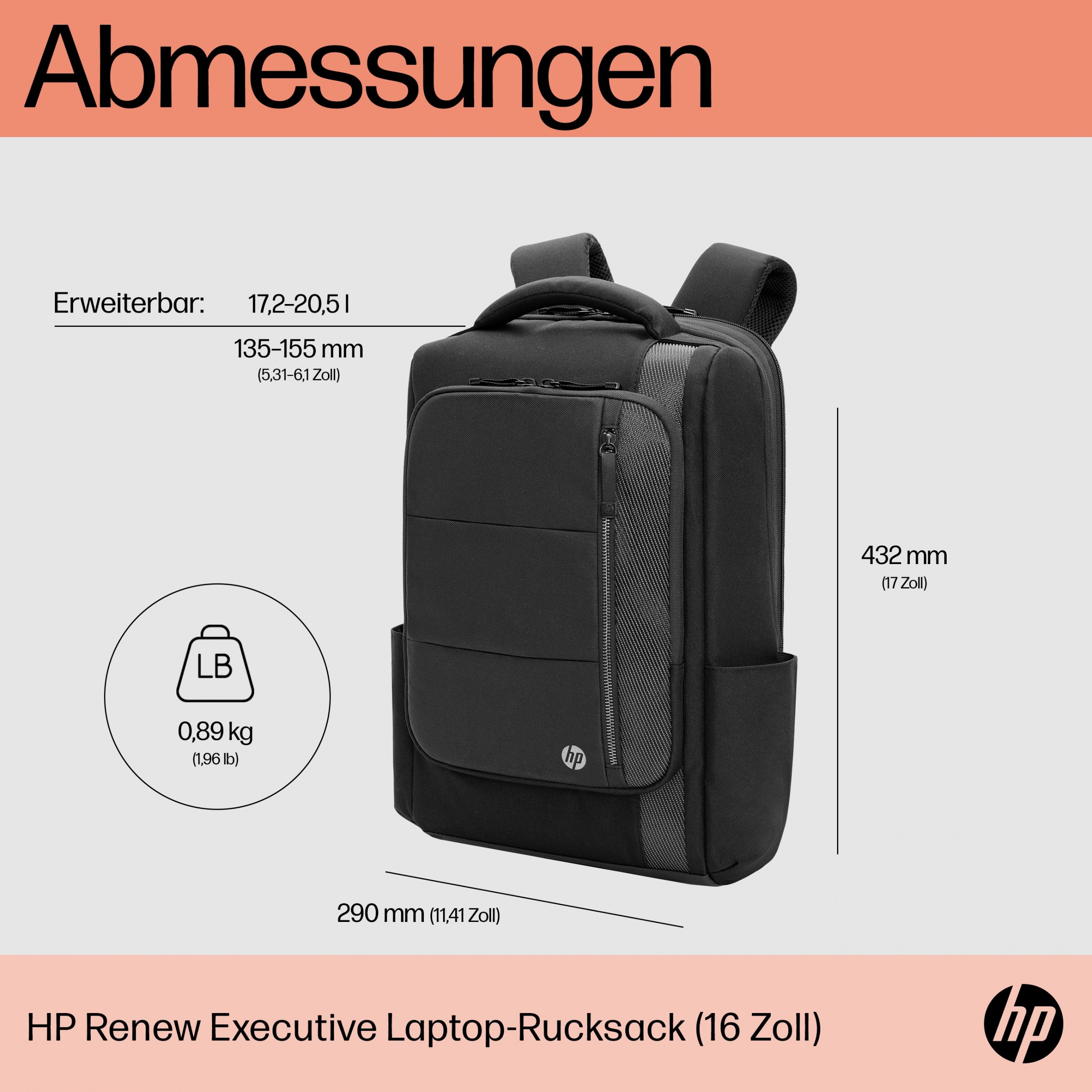 HP Renew Executive 16-inch Laptop backpack - 6B8Y1AA