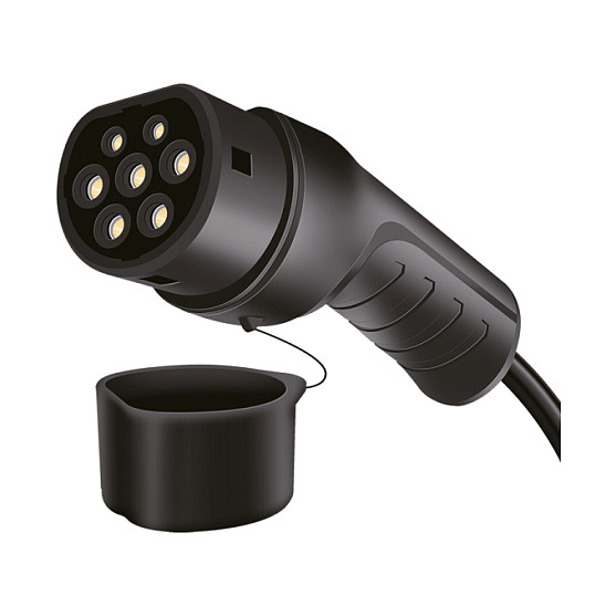 LogiLink Elektroauto Ladekabel/electric car charging cable Typ 2 Spiral 11kW 3P 20A 5m Black + Tasche