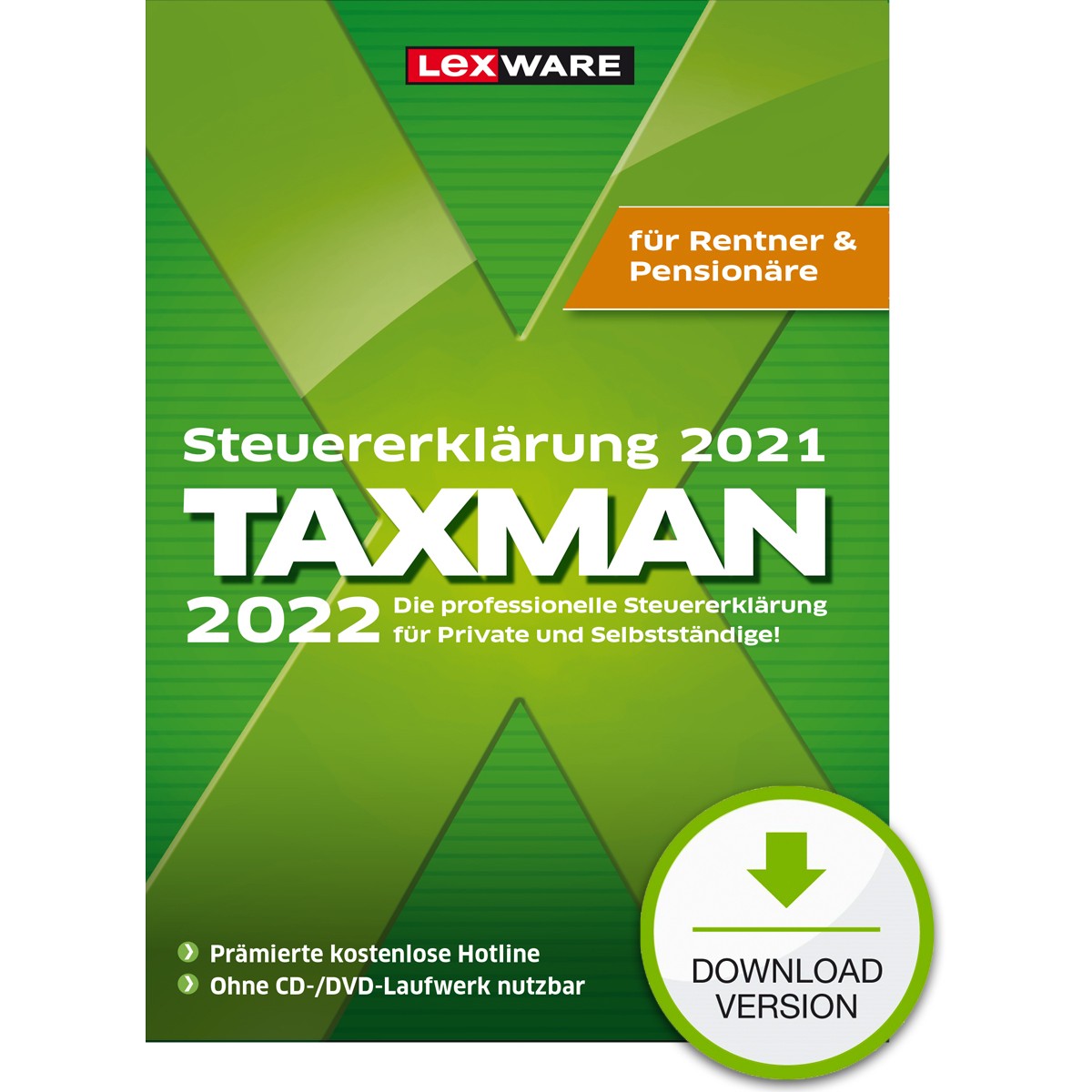 Lexware Taxman 2022 für Rentner&Pensionäre - 1 Device. 1 Year - - 08834-2013