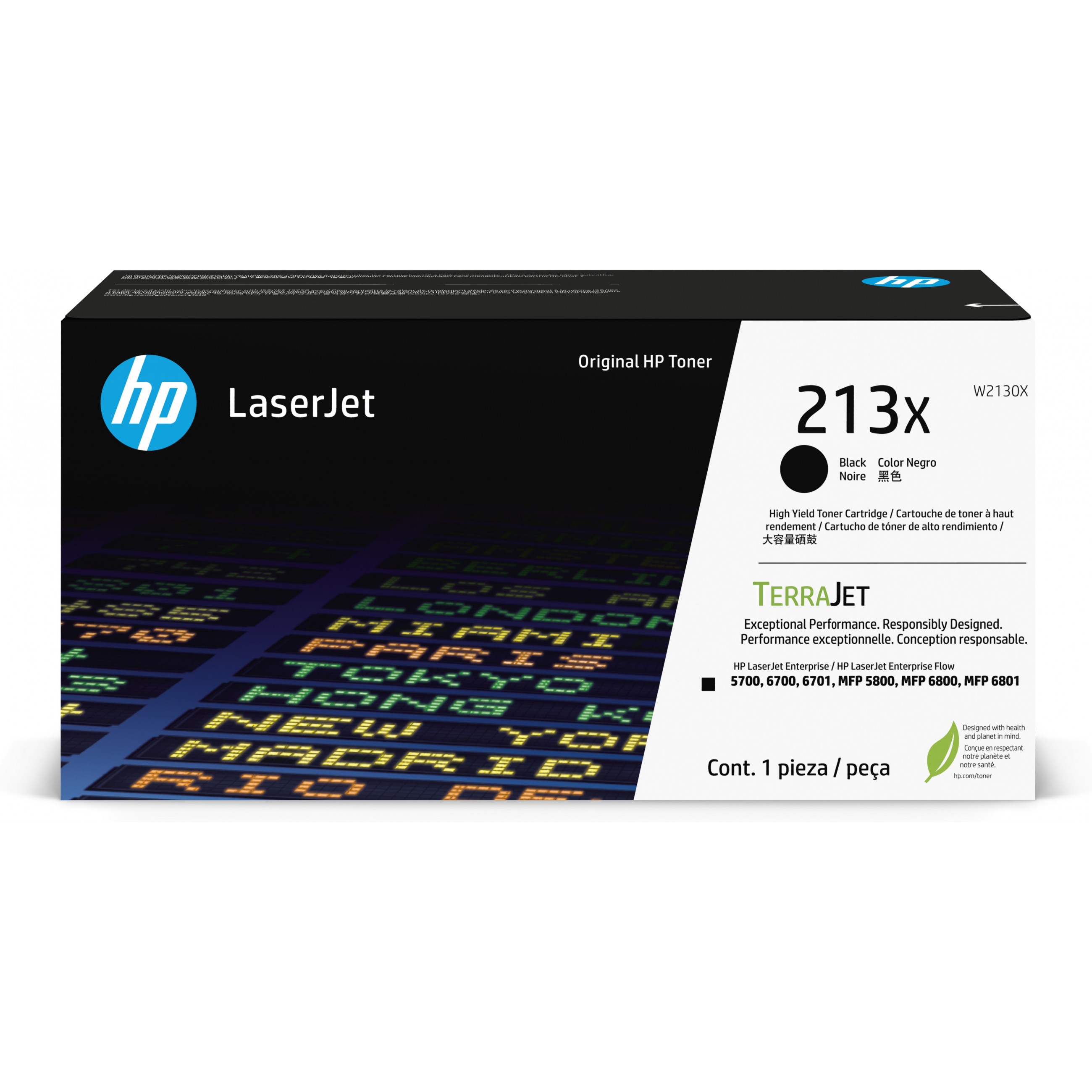 HP 213X High Yield Black Original LaserJet toner cartridge - W2130X