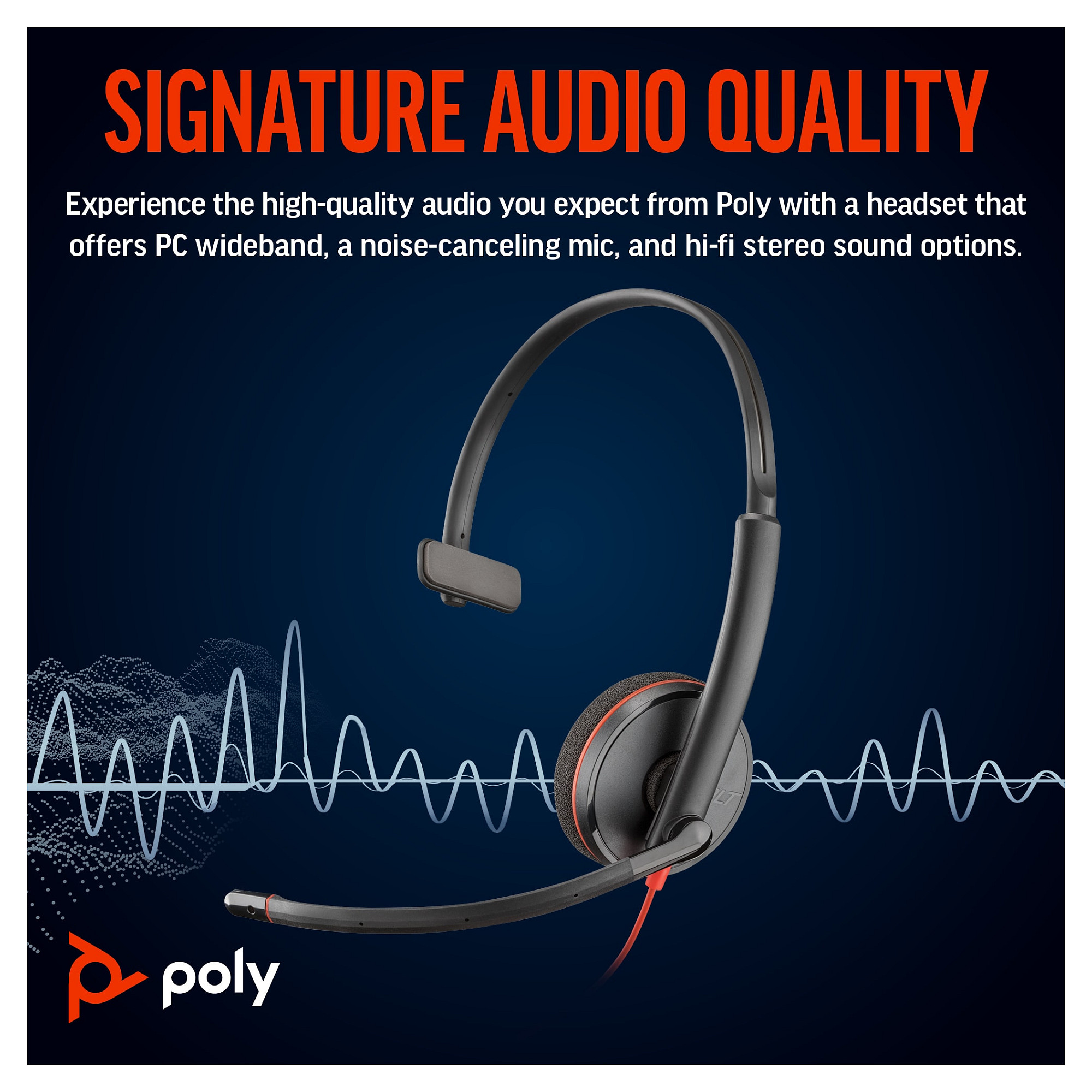 HP Poly Blackwire 3210 Monaural USB-C Headset +USB-C/A Adapter