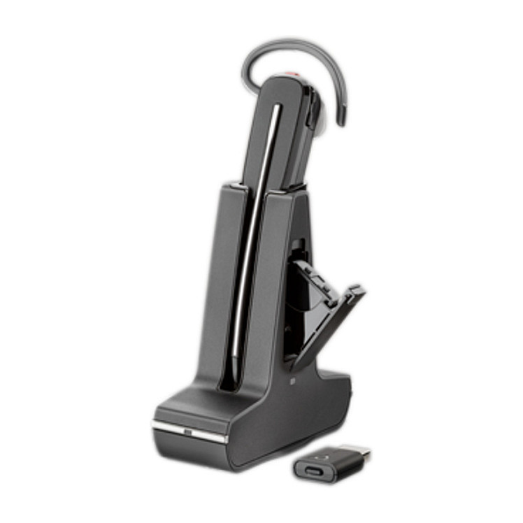 0196548579334 - HP Poly Savi 8245-M MS Teams Computer In Ear Headset DECT Bluetooth® Mono Schwarz Noise Cancelling Lautstärkeregelung Mikrofon-Stummschaltung