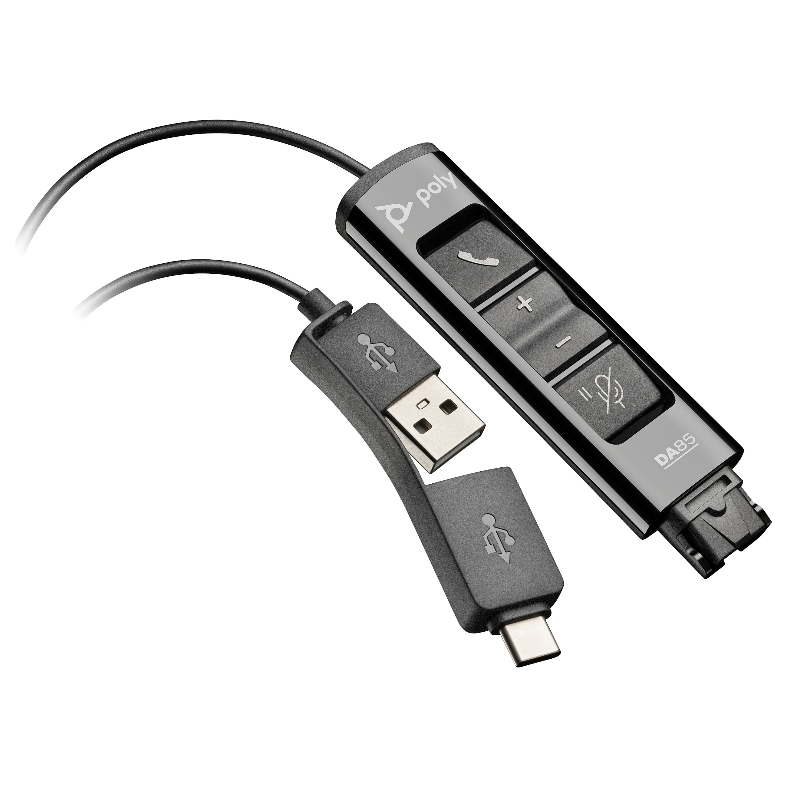 HP Poly DA85 USB to QD Black Adapter TAA