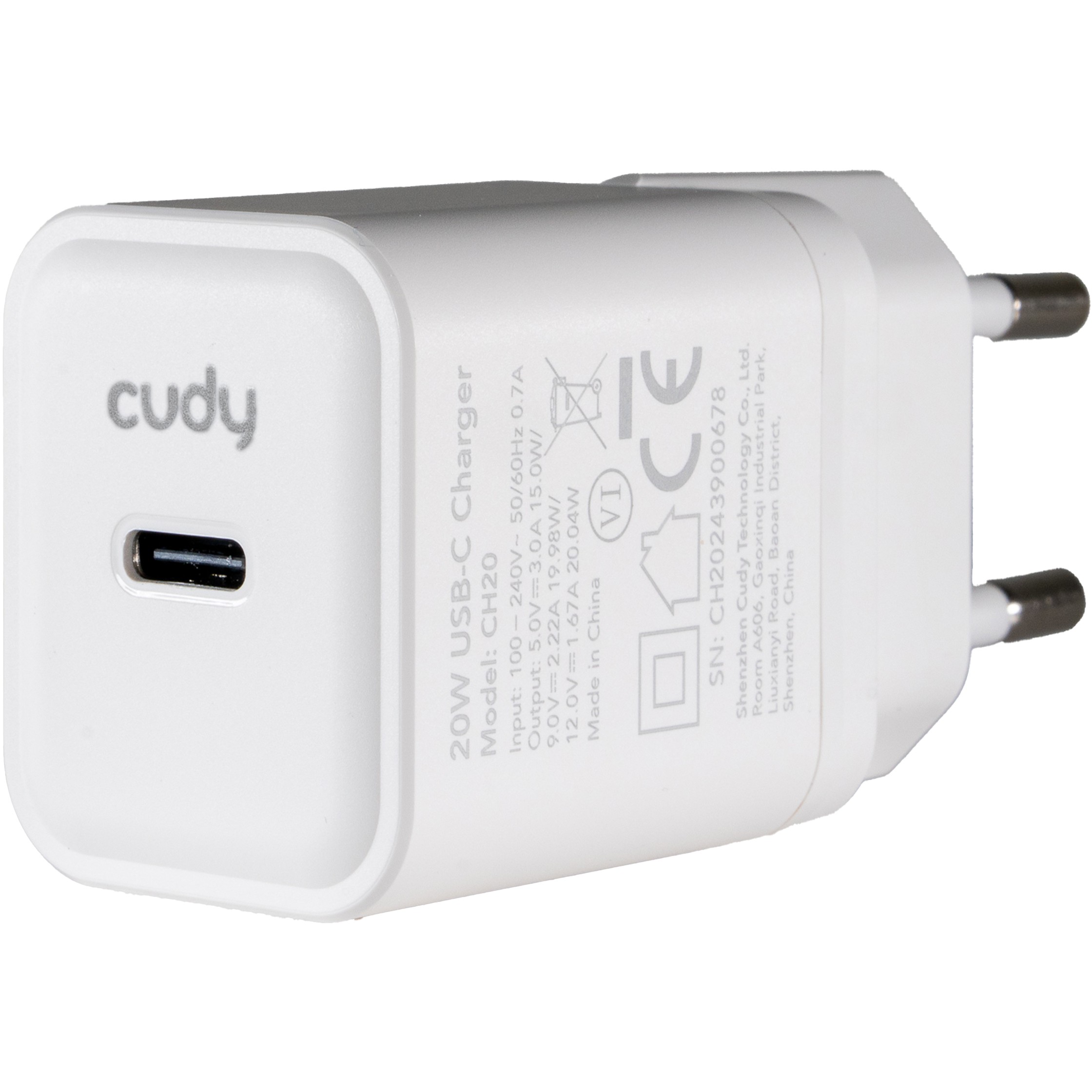 Cudy 20W USB-C Charger with EU Plug, Cudy CH20_EU CH20_EU (BILD1)