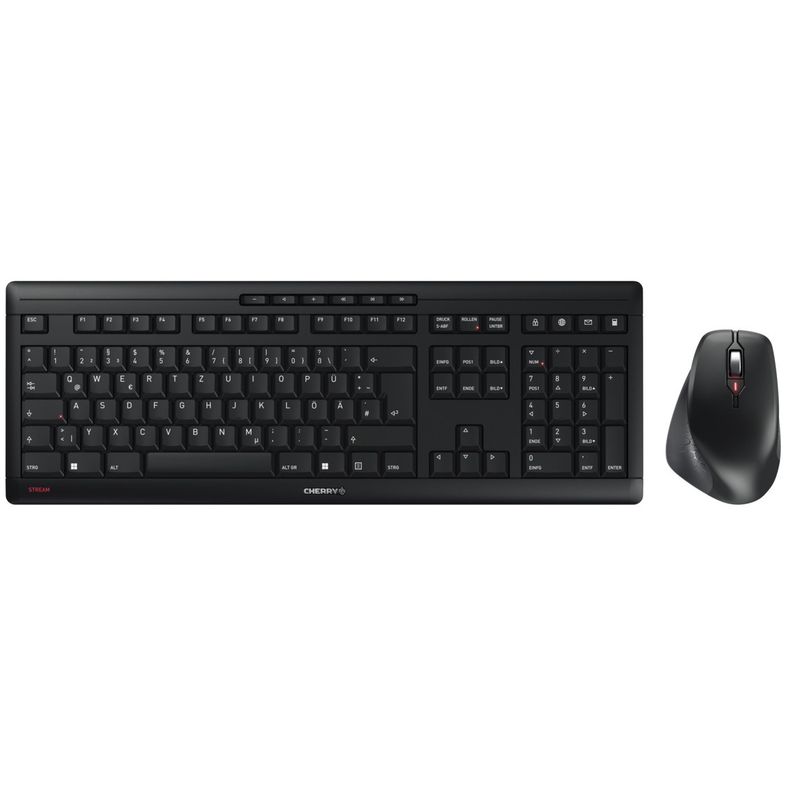 Cherry Desktop STREAM COMFORT Wireless black Mouse+Keyboard. Fullsize. Silent Cherry Desktop STREAM COMFORT Wireless black Mouse+Keyboard. Fullsize. Silent