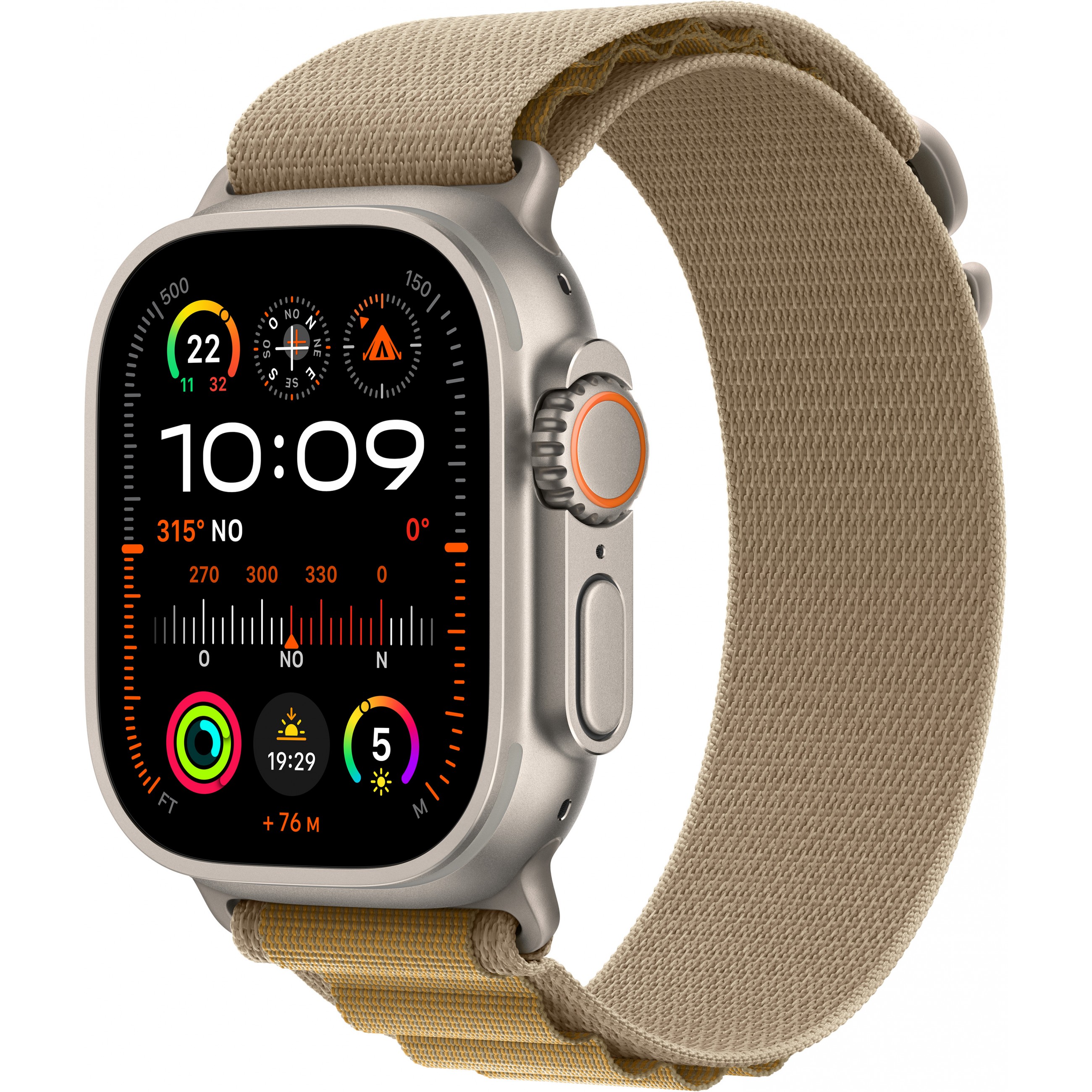 APPLE Watch Ultra 2 GPS + Cellular 49mm Natural Titanium Case with Tan Alpine Loop – Medium