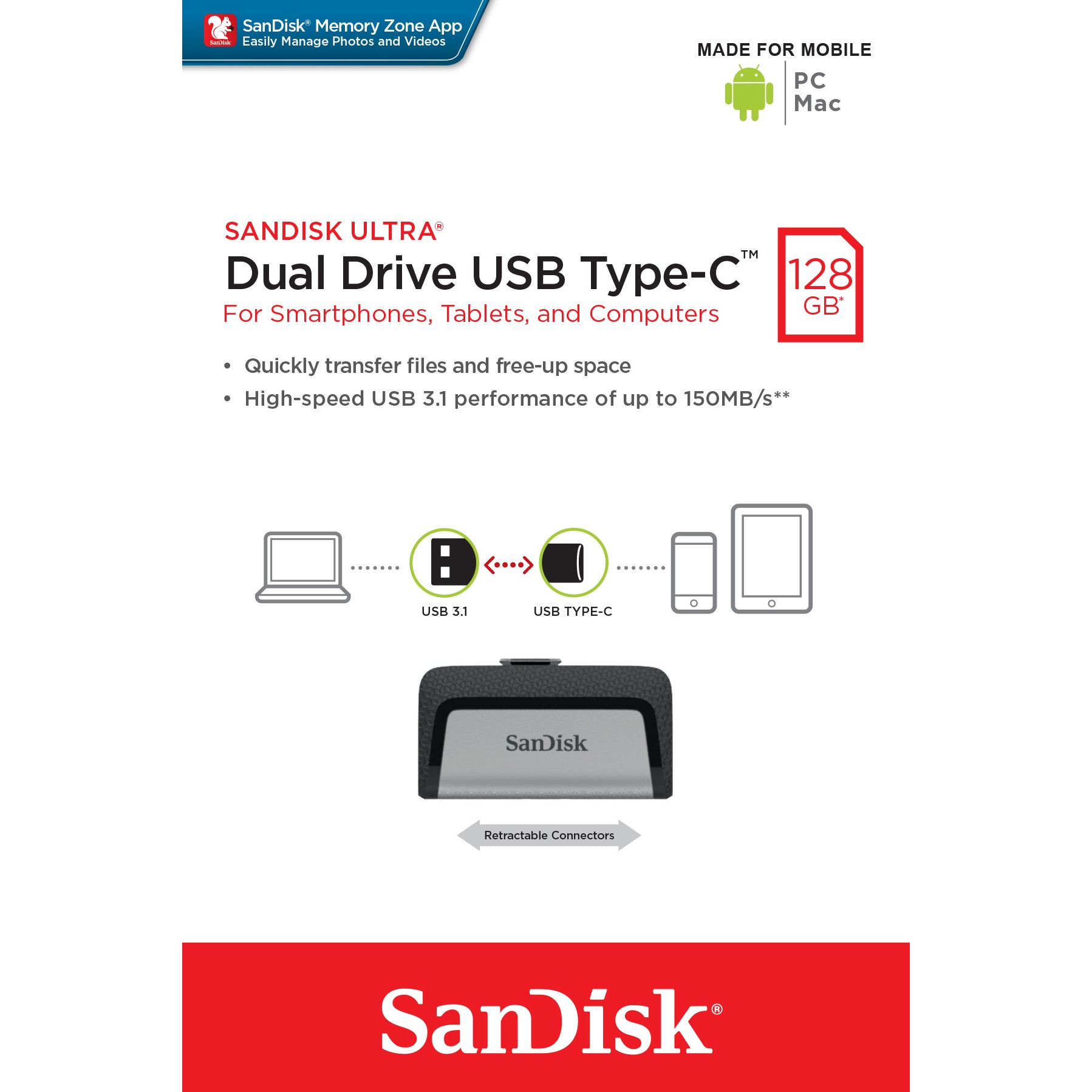 Sandisk SDDDC2-128G-G46, USB-Stick, SanDisk Ultra Dual  (BILD3)
