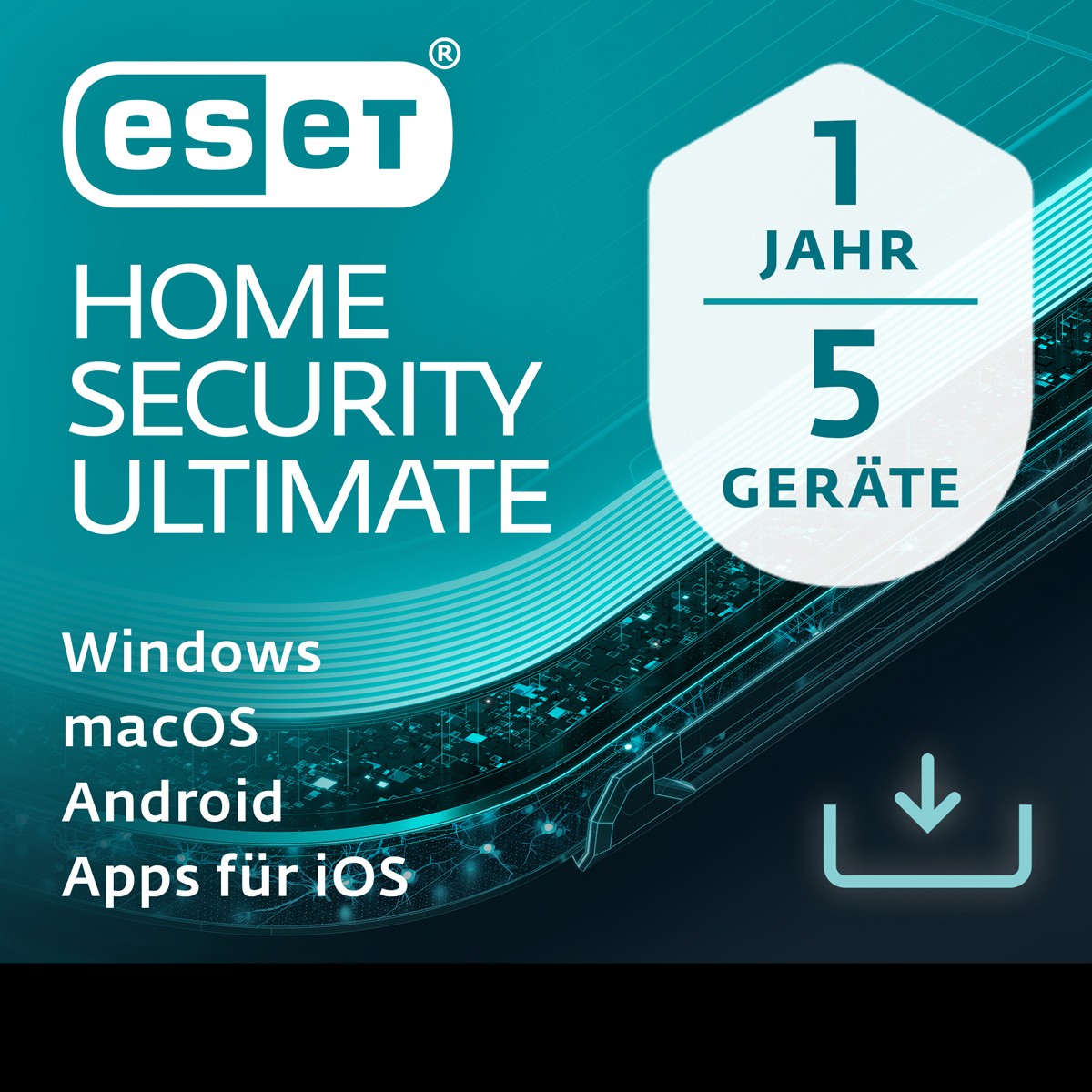 ESET Home Security Ultimate - 5 User. 1 Year - ESD-DownloadESD - EHSU-N1A5-VAKT-E