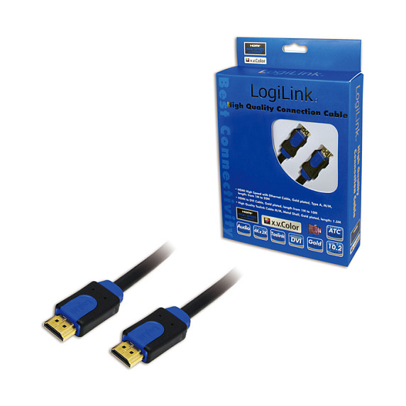 HDMI-Kabel Ethernet A -> A St/St 15.00m Gold