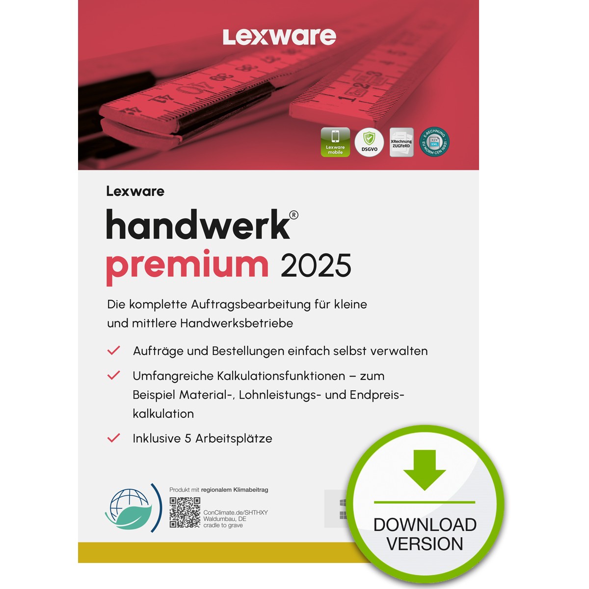 Lexware handwerk Premium 2025 - 1 Device. 1 Year - ESD-DownloadESD - 02022-2038