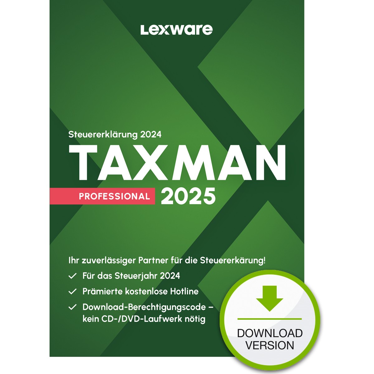 Lexware TAXMAN Professional 2025 - 1 Device. 1 Year - ESD-DownloadESD - 18832-2013