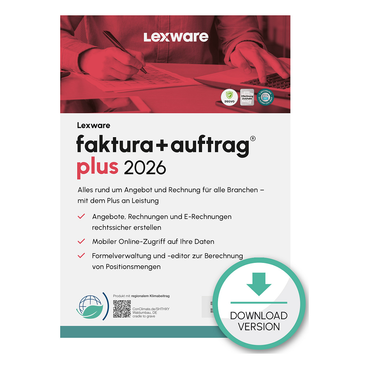 Lexware Faktura+Auftrag Plus 2026 - 1 Device, 1 Year - ESD-Download