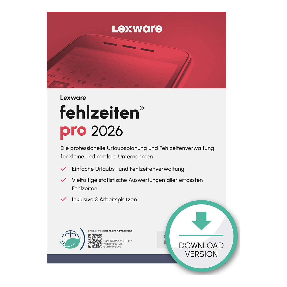 Lexware Fehlzeiten Pro 2026 - 1 Device, ABO - ESD-Download