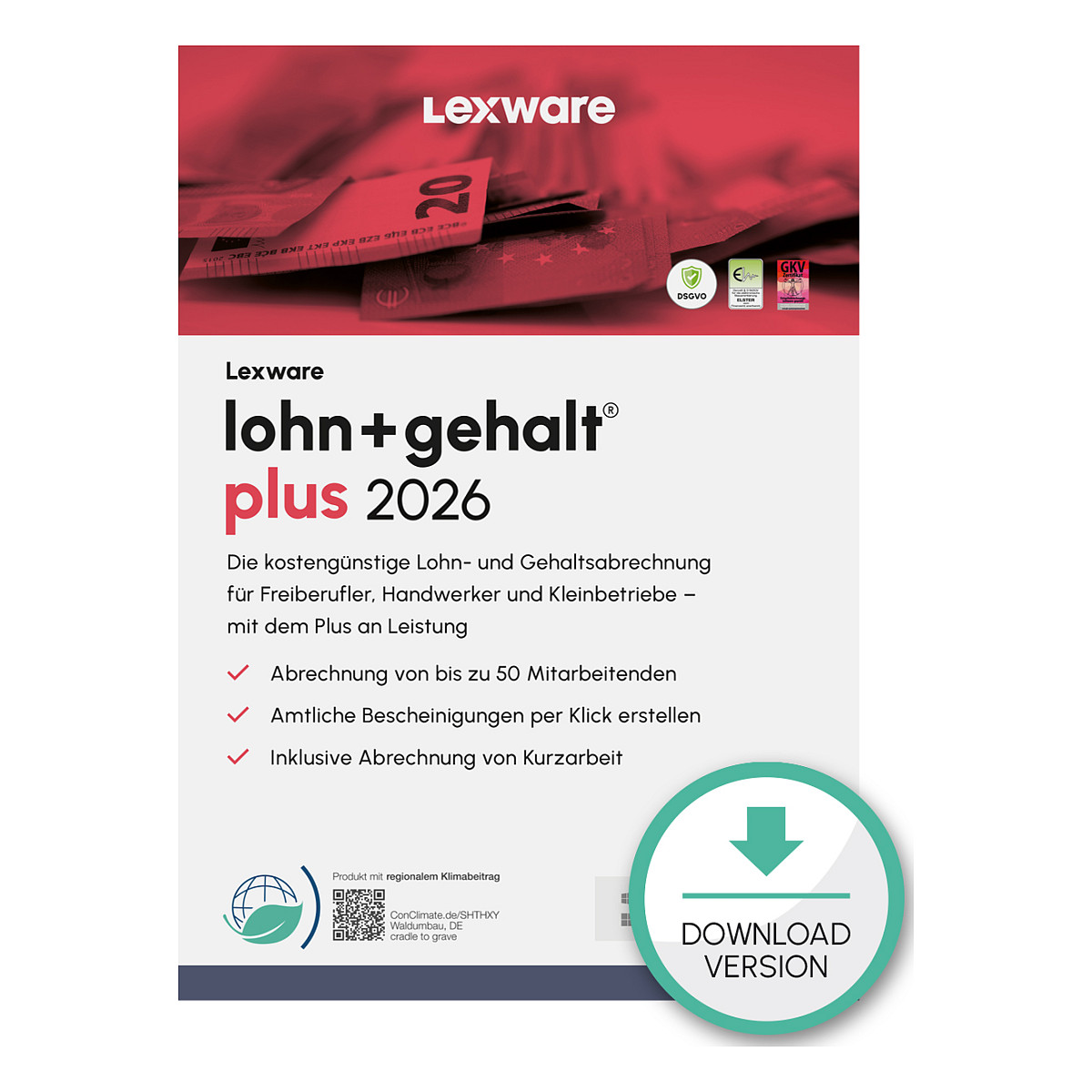 Lexware Lohn+Gehalt Plus 2026 - 1 Device, 1 Year - ESD-Download
