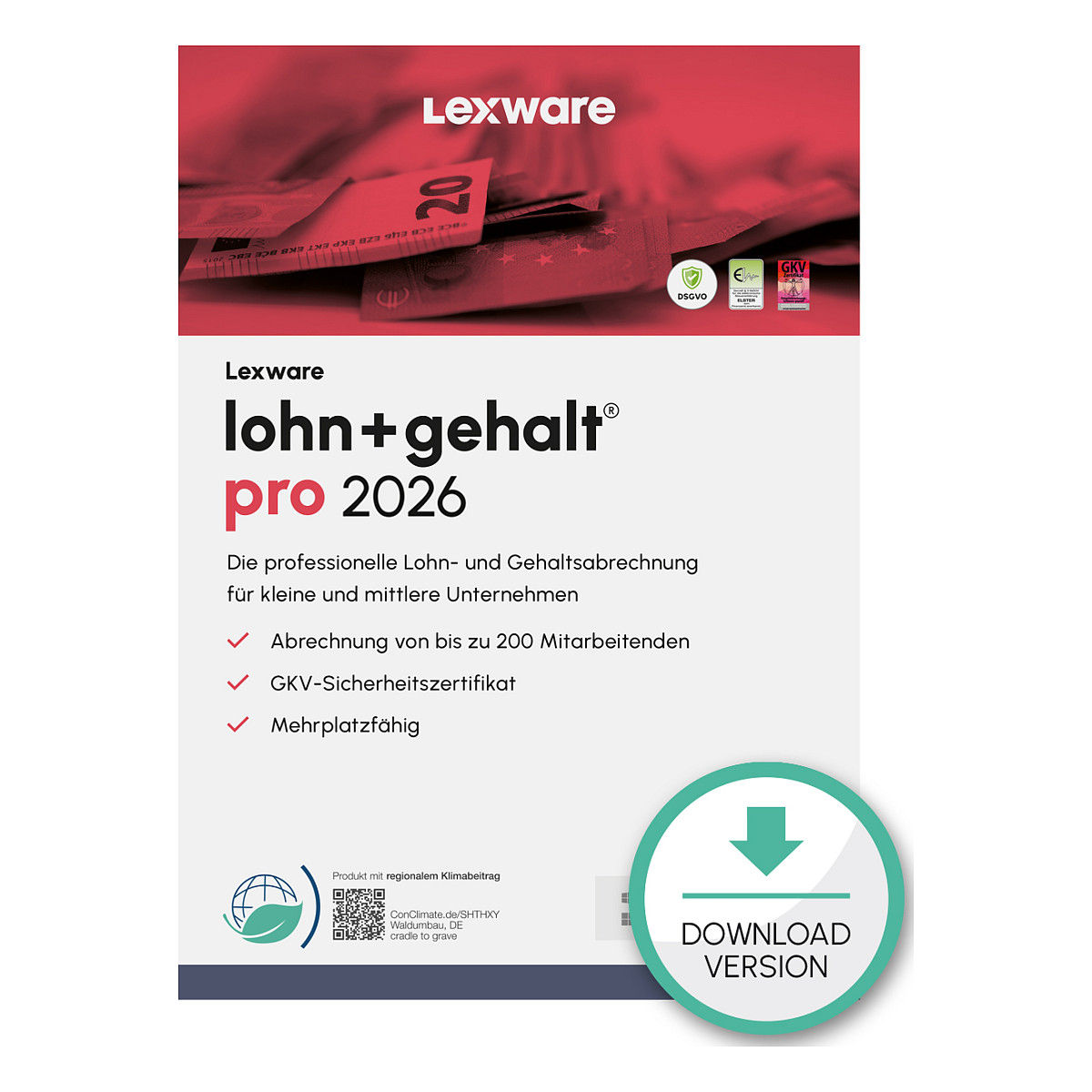 Lexware Lohn+Gehalt Pro 2026 - 1 Device, ABO - ESD-Download
