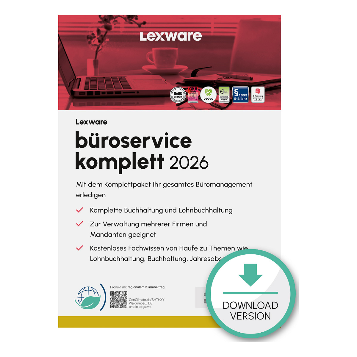 Lexware Büroservice Komplett 2026 Einzelplatzversion - 1 Device, ABO - ESD -Download