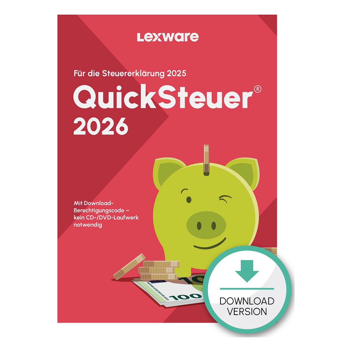 Lexware Quicksteuer 2026 - 1 Device, bis zu 3 Steuererklärungen - ESD-Download