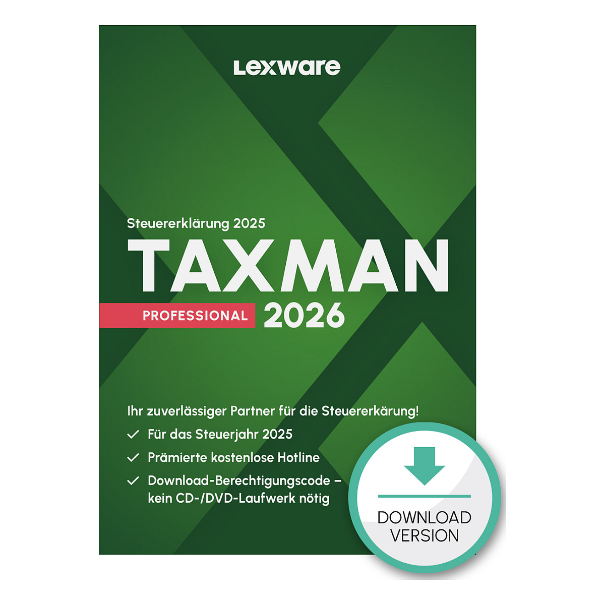 Lexware Taxman Professional 2026 - 1 Device, bis zu 50 Steuererklärungen - ESD-Download