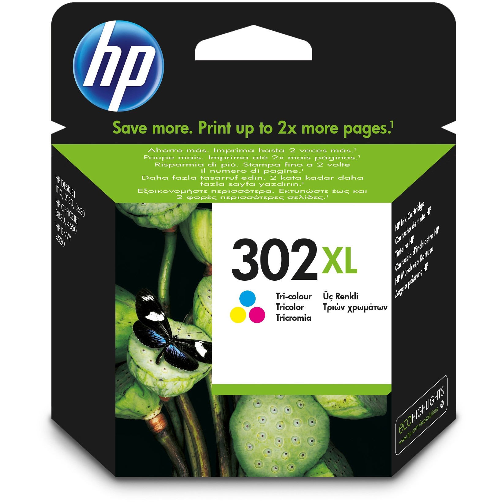 HP 302XL High Yield Tri-color Original ink cartridge - F6U67AE
