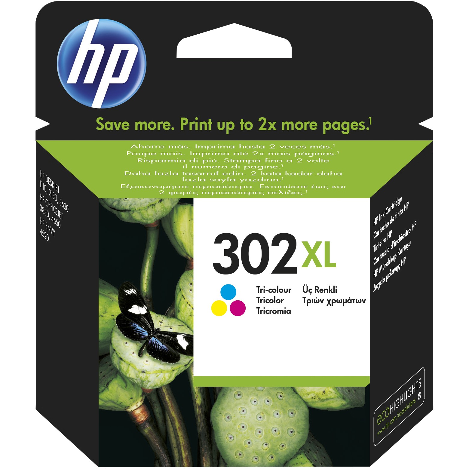 HP F6U67AE, Tinte, HP 302XL High Yield Tri-color ink F6U67AE (BILD2)
