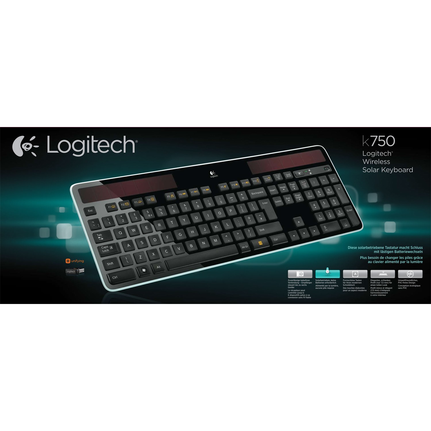 Logitech 920-002916, Tastaturen, Logitech Wireless Solar  (BILD3)