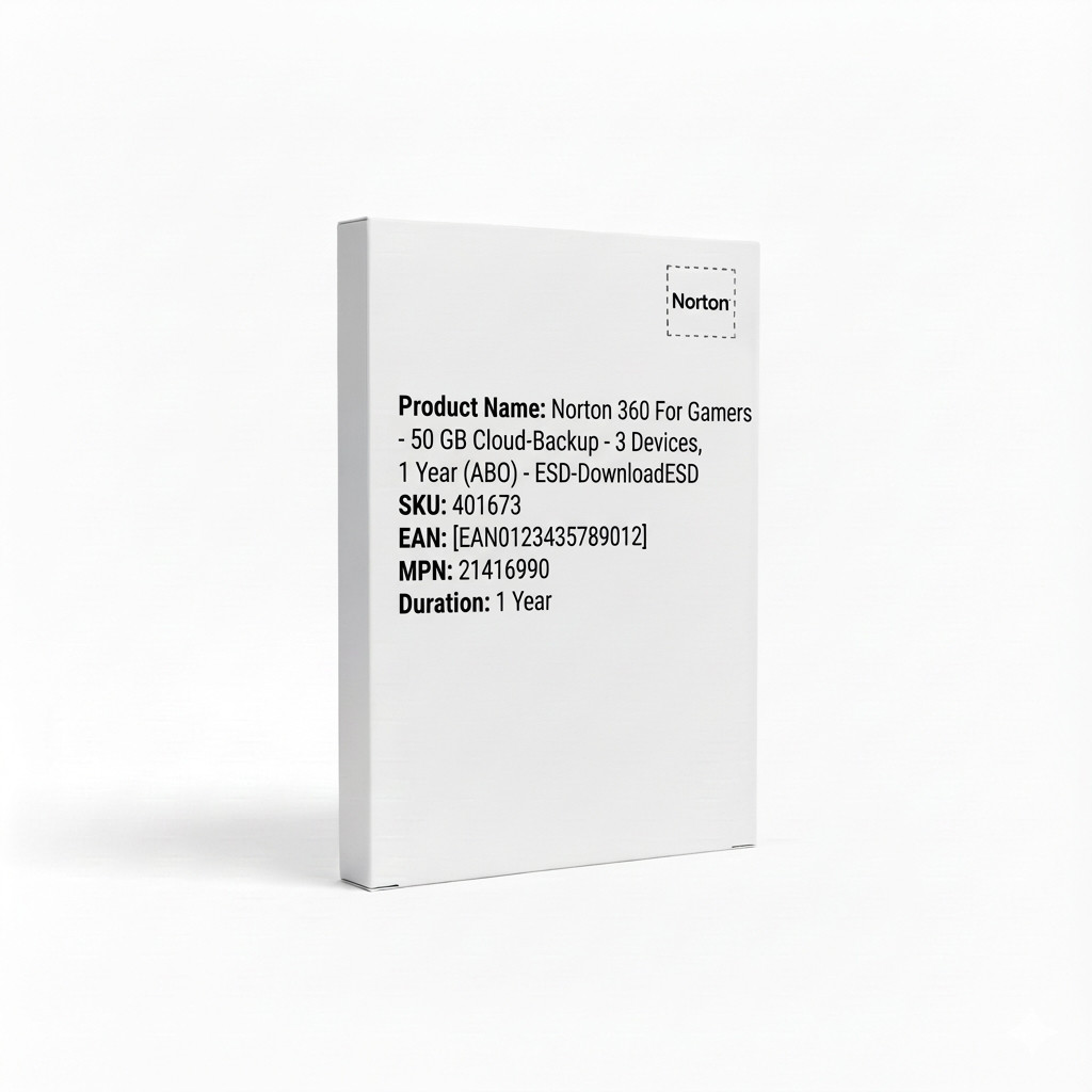 Norton 360 For Gamers - 50 GB Cloud-Backup - 3 Devices. 1 Year (ABO) - ESD-DownloadESD