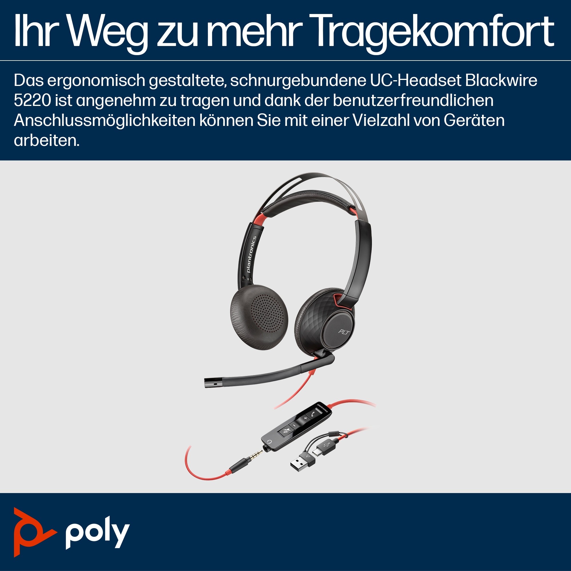 HP 8X231AA, Headsets Business, POLY Blackwire 5220 USB-C 8X231AA (BILD6)