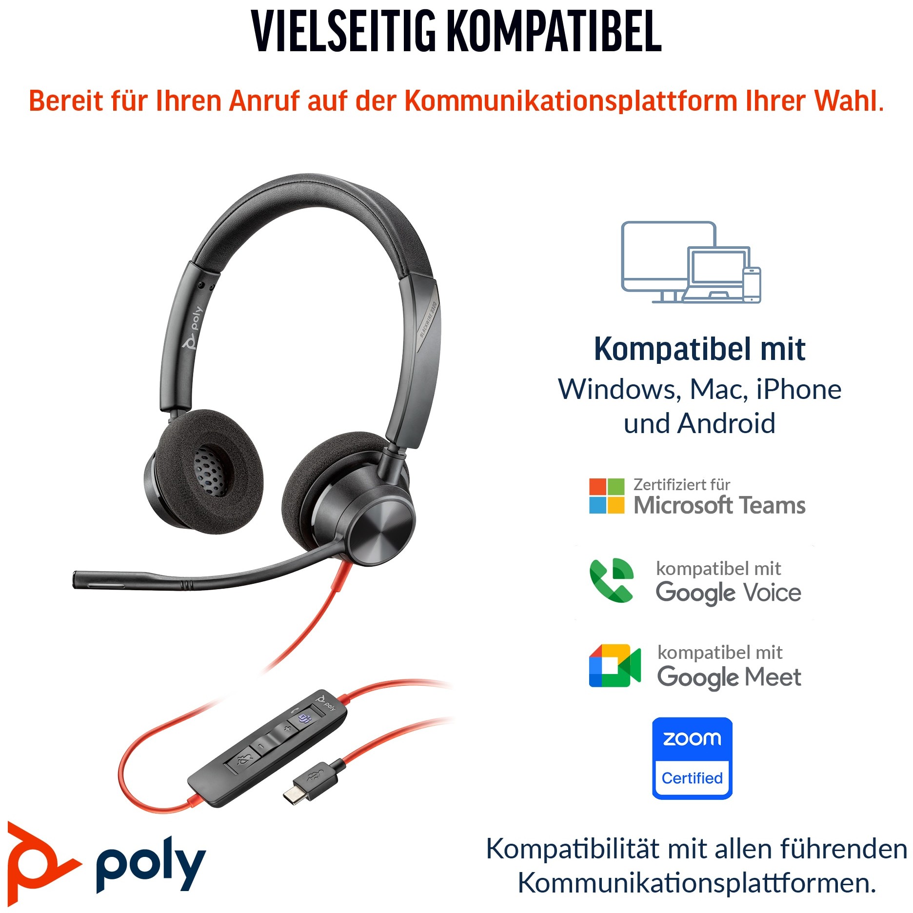 POLY Blackwire 3320 Stereo USB-C Headset +USB-C/A HP 8X219AA (BILD3)