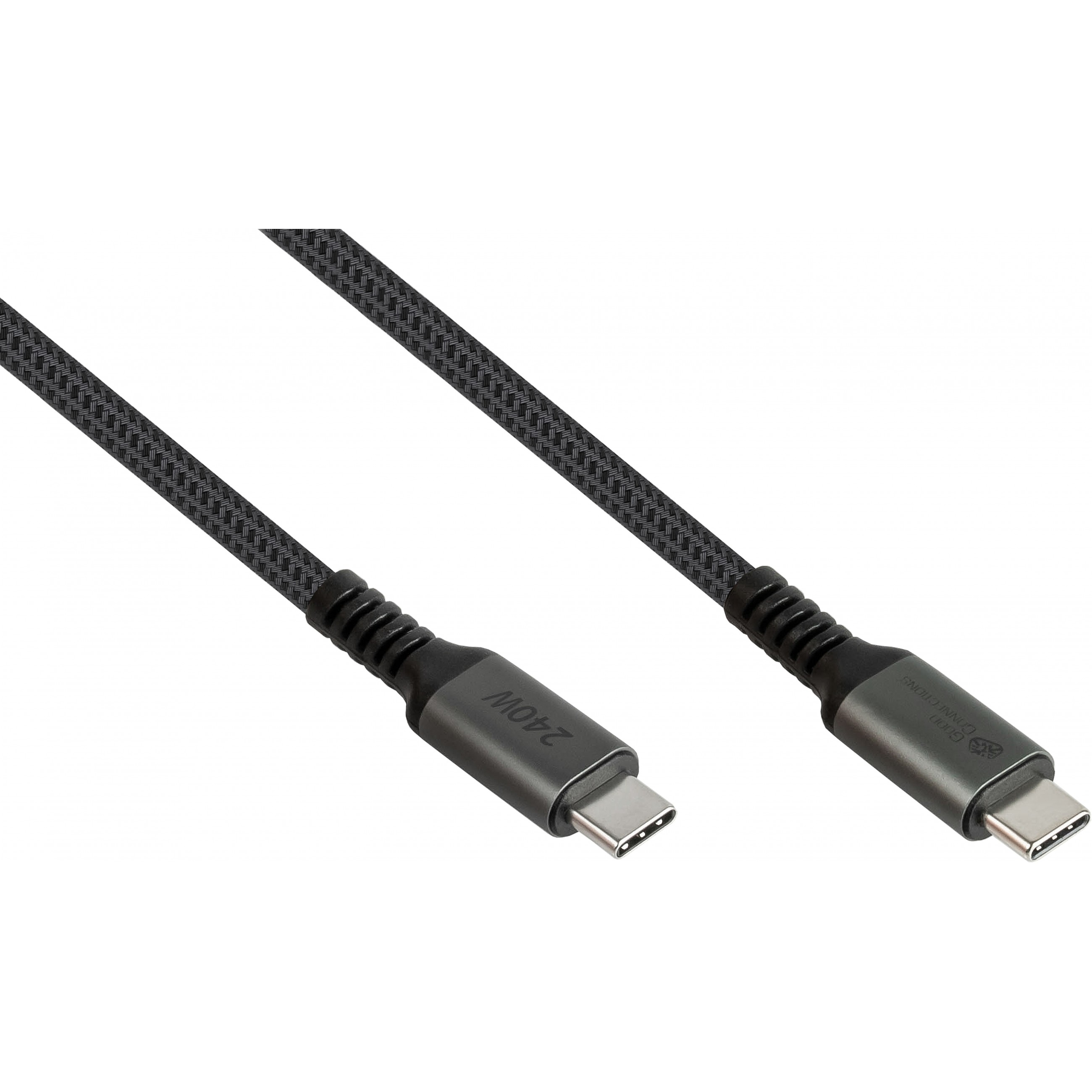 GoodConnections USB-C 2.0 (ST-ST) 0.5m Anschlusskabel Textilmantel - 2240-CCT005A