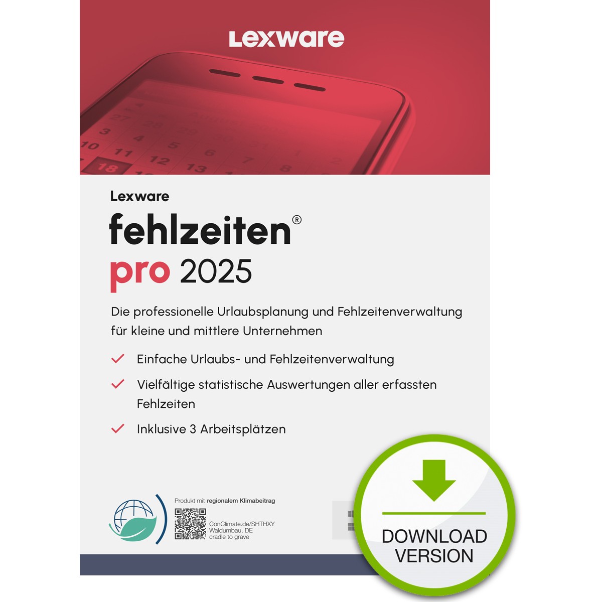 Lexware Fehlzeiten Pro 2025 - 1 Device. 1 Year - ESD-DownloadESD - 09174-2040