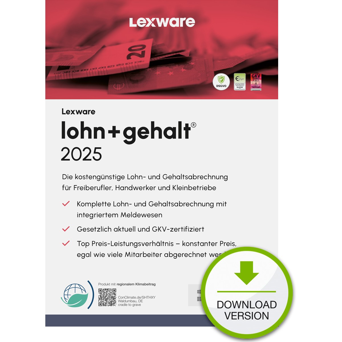 Lexware Lohn+Gehalt 2025 - 1 Device. 1 Year - ESD-DownloadESD - 09002-2045